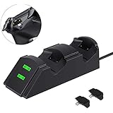 PS4 Controller Charger Wireless PS4 Charging Station Dock for Playstation4 / PS4 / PS4 Slim / PS4 Pro with 2 Micro USB Charging Dongles