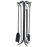 Panacea 15001 Wrought Iron Fireplace Toolset, Black, Pack of 5