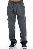 Proclub Cargo Sweatpants 13oz Heavy Weight Pants 60/40 S-5xl (Large (36-38), Heather Charcoal)