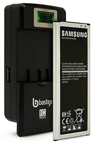 Samsung Note 4 OEM Original Standard Li-ion Battery 3220mAh for Galaxy Note 4 - Non-Retail Packaging - Black/Silver (Certified Refurbished) plus One (1) Bastex External Dock LCD Battery Charger Samsung Note 4 OEM Original Standard Li-ion Battery 3220mAh for Galaxy Note 4 - Non-Retail Packaging - Black/Silver (Certified Refurbished) plus One (1) Bastex External Dock LCD Battery Charger