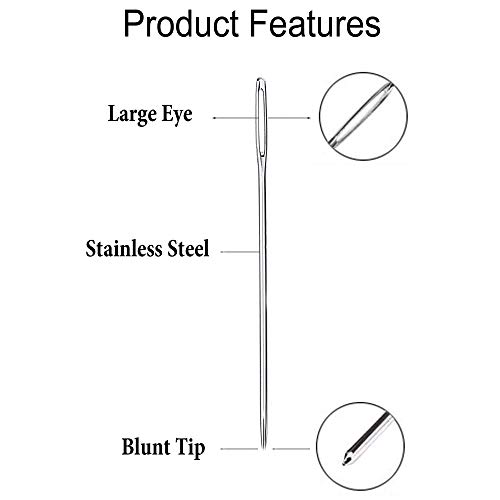 2 Large+Eye+Blunt+Needles+Pcs