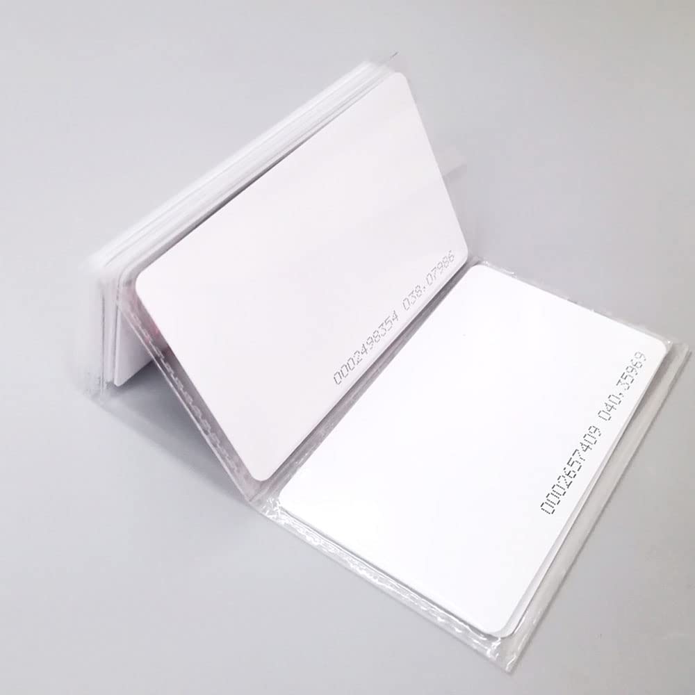 YAVIS 100pcs RFID Card 125KHz Proximity ID Smart Card Tag 0.8 mm Thickness TK4100 / EM4100 / EM4200 Read Only Card for Access Control System, White