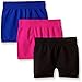 Pink House Big Girls' 3 Piece Seamless Short, Black/Neon Hot Fuchsia/Neon Blue, 7-16
