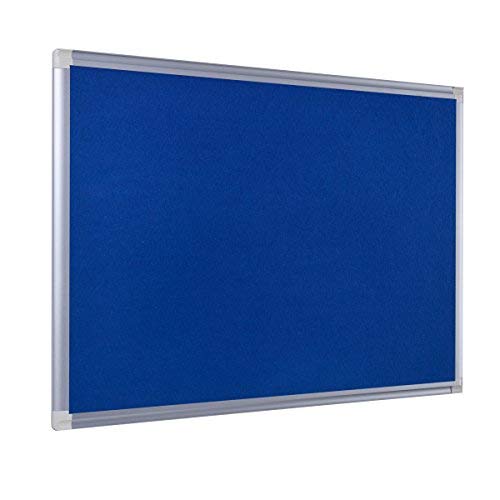 Bi-Office New Generation Blue Felt Notice Board, 60 x 45 cm, Aluminium Frame
