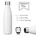 KING DO WAY 17oz Double Wall Vacuum Insulated Stainless Steel Water Bottle Perfect for Outdoor Sports Camping Hiking Cycling Picnic (White)