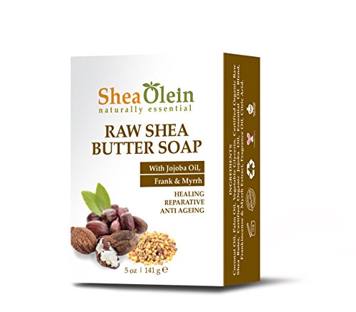 SheaOlein- Raw Shea Butter Soap W/Jojoba oil, Frank & Myrrah. 5 oz Bar (1 Bar)