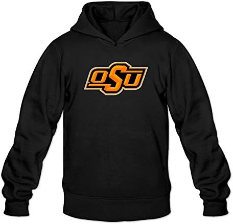 EVALY Men's Cool Oklahoma State University Logo Hooded Sweatshirt Black XX-Large
