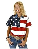 Roper 03-051-0185-0101 Re Ladies Americana Short Sleeve Shirt Red