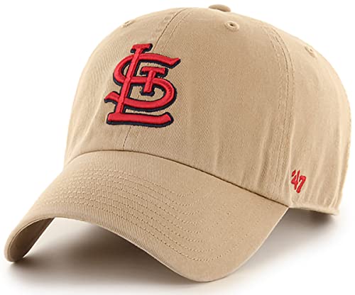 47 New York Yankees Verstellbare Kappe Clean Up MLB, St Louis Cardinals Khaki, Einheitsgröße