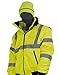 Majestic Glove 75-1300 PU Coated Polyester High Visibility Bomber Jacket with Fix Quilted Liner, X-Large, Yellow