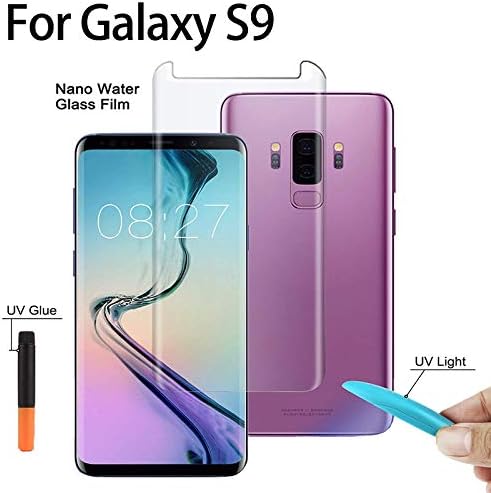 Auswaur Compatible with Galaxy S9 Screen Protector Tempered Glass [Liquid Dispersion Tech] with UV Light 3D Curved Case Friendly Glass Compatible with Galaxy S9 Screen Protector Film