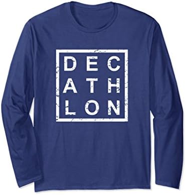 Unisex Stylish Decathlon Long Sleeve T-Shirt XL: Navy