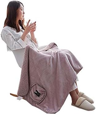 LOMAS Wearable Blanket Warm Throw Wrap Shawls with Pockets Fleece Flannel Sherpa Plush with Button for Adult Women&men(26x71 inch)