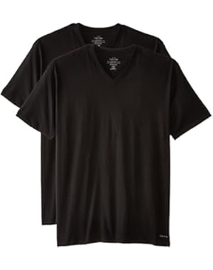 Calvin Klein Men's Tall-2 Pack Cotton Classics Short Sleeve V-Neck T-Shirts