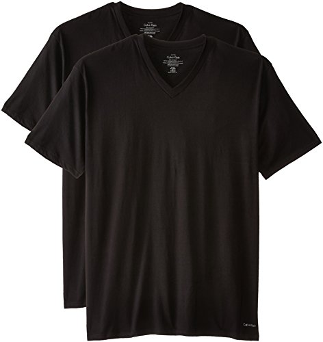 Calvin klein men s tall-2 pack cotton classics short sleeve v-nec…
