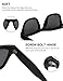 LUENX Polarized Sunglasses Classic Mens UV 400 Protection Black Lens Matte Black Frame 58MM with Case