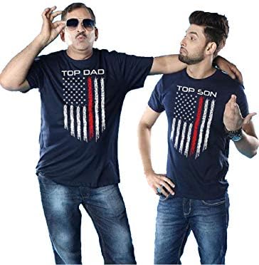 ADYK Cotton TOP Dad Son Printed Black T-Shirts for Dad and Son
