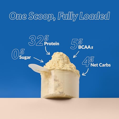Good Protein – 32g Protein, Vegan High Protein Powder, 100% Natural, Non-GMO, Dairy-free, Gluten & Soy Free and No Added Sugar. Plant-Based Protein Shake (French Vanilla, 470 g)