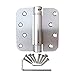 (Pack of 2) Satin Nickel 4 X 4 with 5/8 Radius Spring Door Hinges