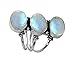 10.80ctw,Genuine Rainbow Moonstone 8x10mm Oval & .925 Silver Overlay Handmade Ring (Size-8.5)