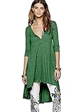 Urban CoCo Women's Half Sleeve High Low Loose Casual T-Shirt Top Tee Dress (Large, Green)
