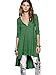 Urban CoCo Women's Half Sleeve High Low Loose Casual T-shirt Top Tee Dress (Large, Green)