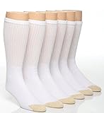 Gold Toe Men s Cotton Crew Athletic Sock, White 10-13, 2 PK (Total 12)