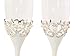 Pearl Finish Wedding Champagne Toasting Flutes, Set of 2 Elegant Ornate Toasting Glasses for Bride and Groom
