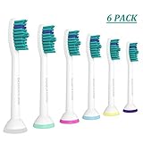 Bobohome Sonicare Toothbrush Heads Replacement for Philips Sonic Care Series Electric Tooth Brush DiamondClean, FlexCare, HealthyWhite, Gum Health with Cap Cover (6 Pack)