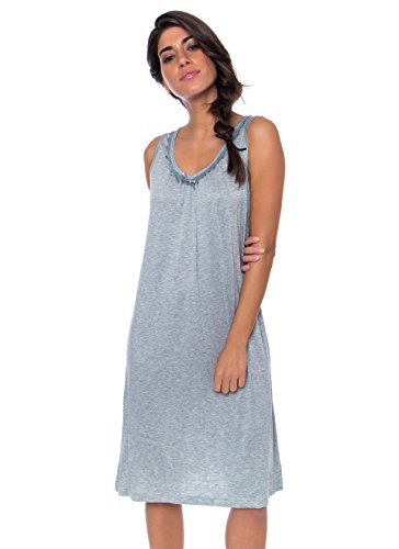 kathy ireland Women's Comfortable Stretchy Chemise Nightgown Medium Heather Grey