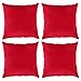 Deconovo Solid Luxurious Smooth Velvet Pillow Cases Red Cushion Covers with Invisible Zipper for Sofa 18 x 18 Inch Red 4 pcs