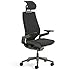 Steelcase Gesture Office Desk Chair with Headrest Plus Lumbar Support Cogent Connect Licorice Fabric Standard Black Frame