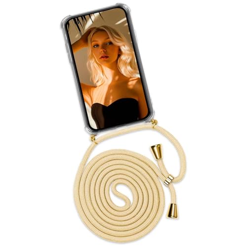 ONEFLOW Handykette für iPhone 15 Pro Hülle mit Band, Handyhülle mit Kette abnehmbar, Handyband zum Umhängen, Handy Umhängeband Lange Handykordel, Twis