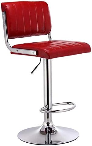 WEDSGTV PU Leather Bar Stool - 1 Piece Set Bar Chair Height Adjustable Rotating Stool With Back Kitchen Counter Stool Dining Chair,A