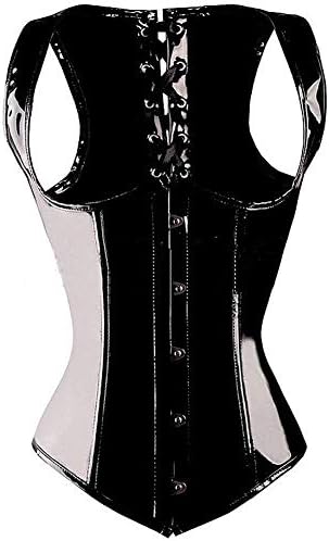 Women PVC Waist Cincher Body Shaper Underbust Corset Steampunk Gothic Black Slimming Bustiers Shapewear