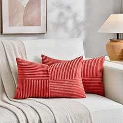 Fancy Homi 2 Packs Red Long Lumbar Decorative Throw