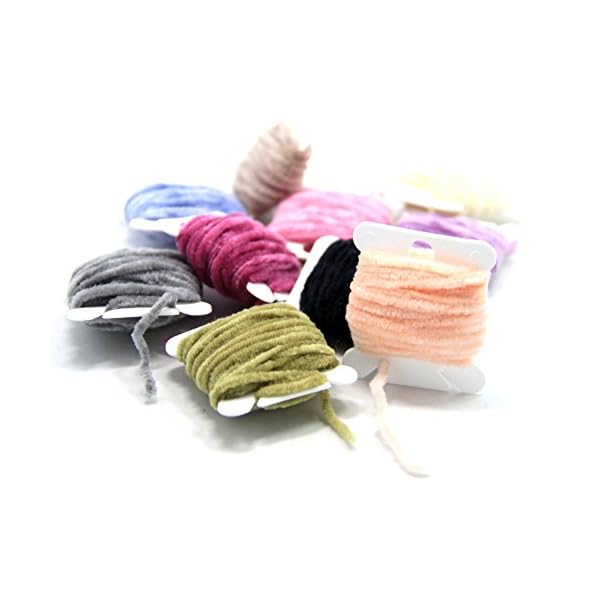SAMS-Fly-Tying-Body-Materials-Tinsel-Rayon-Chenille-Yarn-2mm-Small-for-Woolly-Bugger-Worms-Leech-10-Random-Colors-Assorted-30M