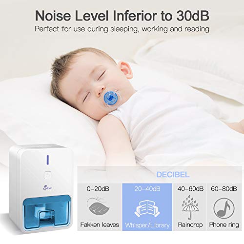JESE Small Dehumidifier for Closet, Mini Portable Bathroom Dehumidifier for 1800 Cubic Feet Small Room, Ultra-Quiet Electric Room Dehumidifier for Bedroom, Baby Room, RV, Basement, Kitchen