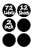 2 Inch Round Chalkboard Stickers Mason Jar Lid Canning Labels - 72 Pcs Reusable Chalk Blackboard Sticker Labels for Kitchen Glass Jars, Food Containers, and Pantry Organizing