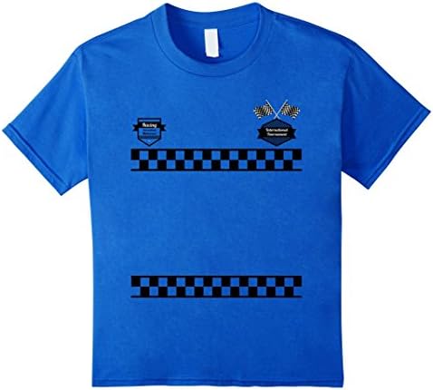 Kids Race Car Driver Racer Kids &amp; Adult Halloween Costume T-Shirt 6 Royal Blue