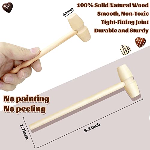 20 PCS Wooden Mallets Mini Wooden Hammers for Chocolate Crab Lobster