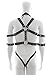 mywaxberry black leather body harness slave bondage bdsm sexy male men handcuffs lingerie suit
