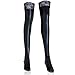 Rebecca 1 Pair Women Thigh High Sleek Socks Anti-skid Lacework Long Pantyhose Stockings Black