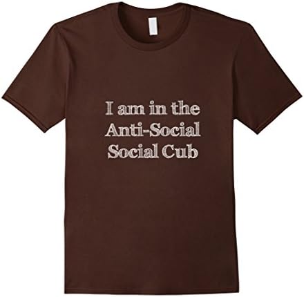 Men's Anti-Social Social Club Introvert Shy Funny 2XL Brown
