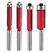 Baowox 1/4 Inch Shank Top End Bearing Flush Trim Router bits Set 1/4