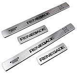 MEEPAR Stainless Steel Door Entry Sill Guard Plate Scuff Plate Cover for Jeep Renegade 2015-2019 Set of 4PC
