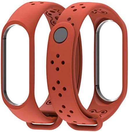 EIKdoulf02 Replacement Soft Breathable Sport Watchband Watch Bracelet Wrist Strap for Xiaomi Mi Band 3 4 - Orange