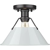 Golden Lighting 3306-FM BLK-DB Orwell - 1 Light Flush Mount 8 Inches Tall and 10 Inches Wide, Finish Color: Matte Black, Shad
