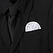 3-Pk White Pocket Square Set Pre Folded, Pesko, Crown and Puff Folds