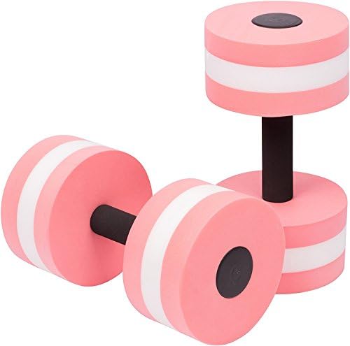 MonstGear Water Aerobics Dumbbell Medium EVA Foam Aquatic Barbell Fitness Pool Exercise-RED